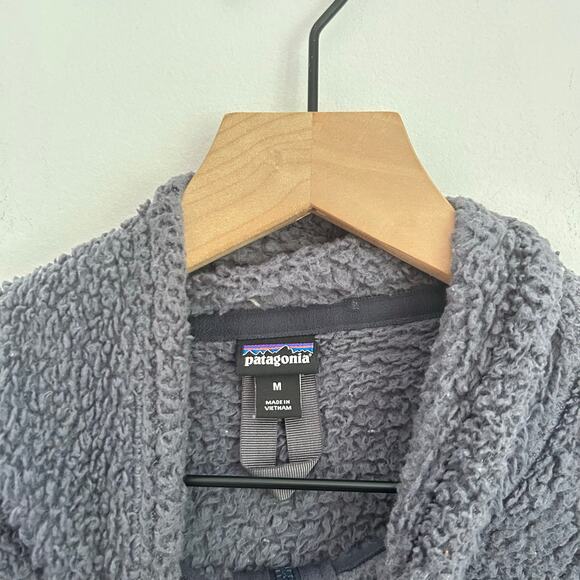 Patagonia Sherpa Quarter Zip Pullover Sweatshirt Size M Gray - Picture 5 of 6